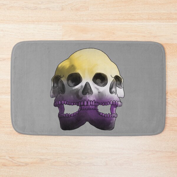 Item preview, Nonbinary Pride Triple Skull Pattern  designed and sold by saltjart.