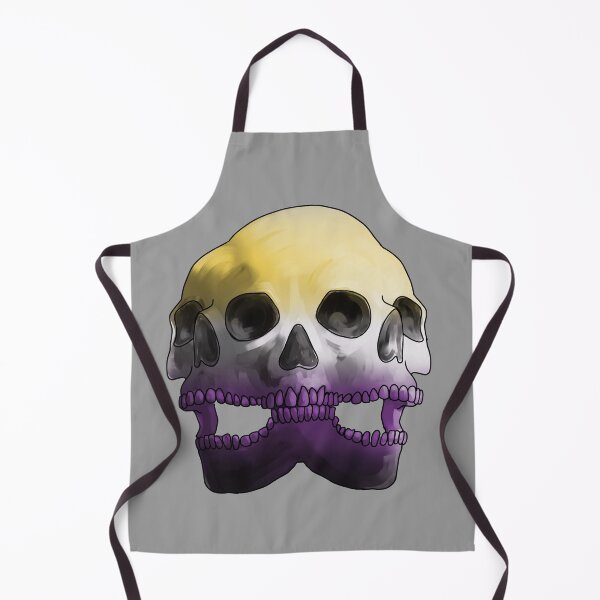 Item preview, Nonbinary Pride Triple Skull Pattern designed and sold by saltjart.