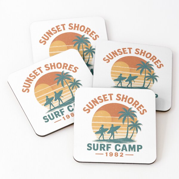 Item preview, Sunset Shores Vintage Surf Camp Tee 1982 designed and sold by Laugh Lines Apparel.