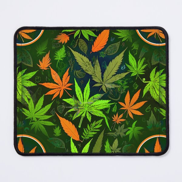 Item preview, Cannabis Pattern Blue Neon Green Leaf Vibes designed and sold by MindWave THC.