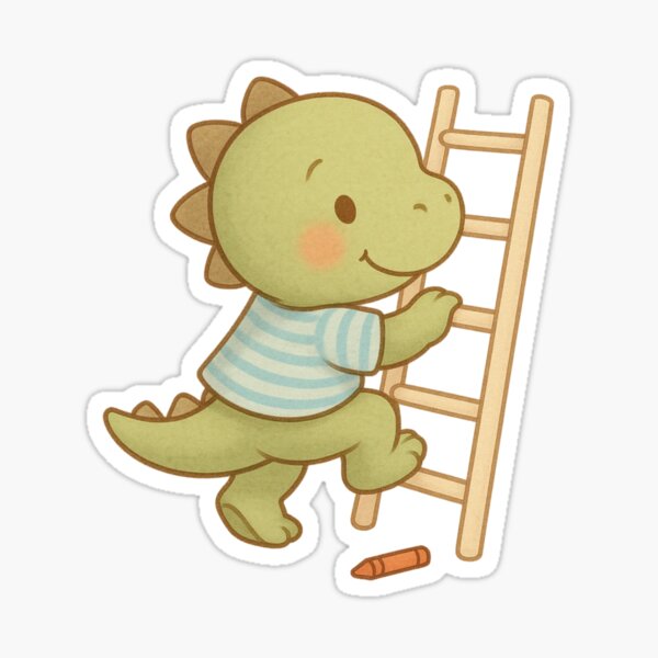 Item preview, Little dinosaur climbing – high up! designed and sold by Leiermann_MythoPrint.
