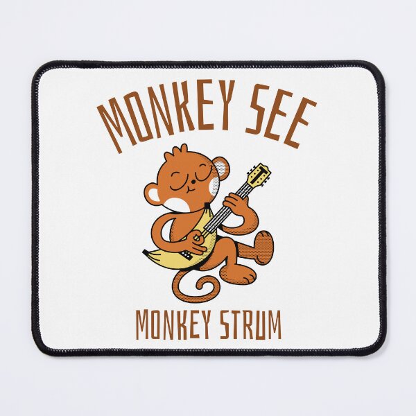Item preview, Monkey See Monkey Strum Cute Guitar Playing Cartoon designed and sold by The Sun Brings Light.