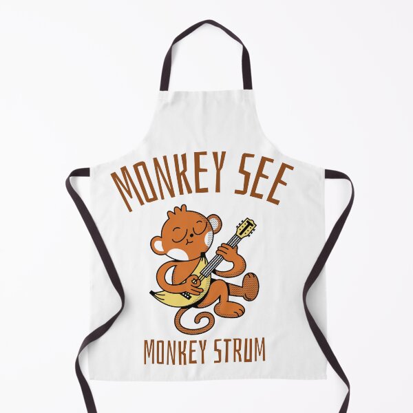 Item preview, Monkey See Monkey Strum Cute Guitar Playing Cartoon designed and sold by The Sun Brings Light.