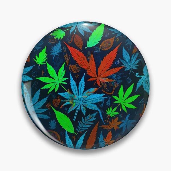 Item preview, Cannabis Pattern Blue Neon Green Leaf Vibes designed and sold by MindWave THC.