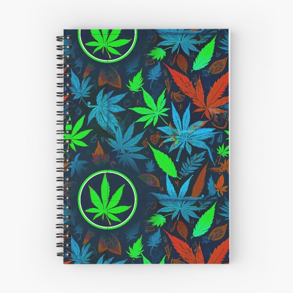 Item preview, Cannabis Pattern Blue Neon Green Leaf Vibes designed and sold by MindWave THC.