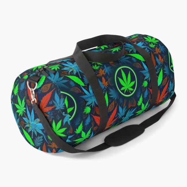 Item preview, Cannabis Pattern Blue Neon Green Leaf Vibes designed and sold by MindWave THC.
