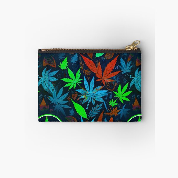 Item preview, Cannabis Pattern Blue Neon Green Leaf Vibes designed and sold by MindWave THC.