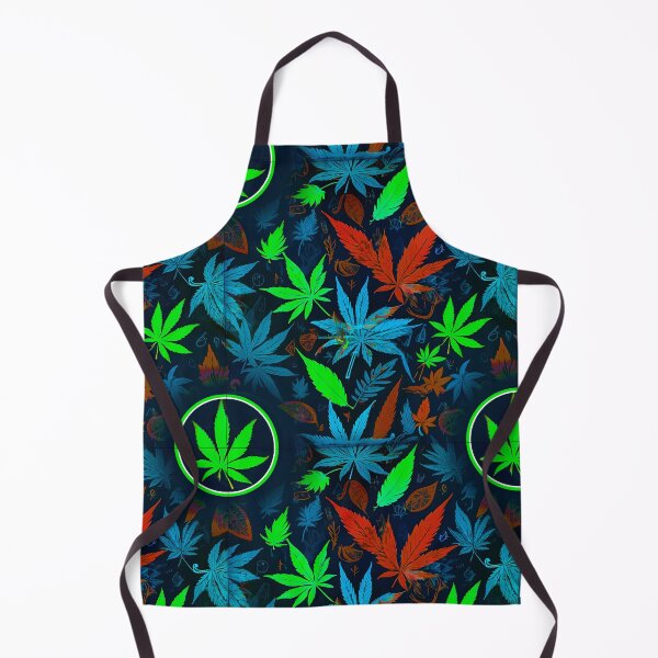 Item preview, Cannabis Pattern Blue Neon Green Leaf Vibes designed and sold by MindWave THC.