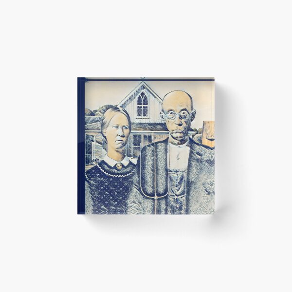 Item preview, American Gothic and The Great Wave off Kanagawa, Mashup designed and sold by CristalleLisa.
