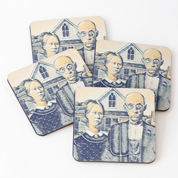 Item preview, American Gothic and The Great Wave off Kanagawa, Mashup designed and sold by CristalleLisa.