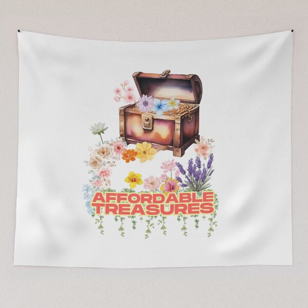 Item preview, Tesoros asequibles de flores colgando de un cofre del tesoro. Regalo de cumpleaños. designed and sold by SharpDigiDesign.