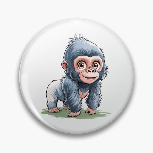 Item preview, Gorilin the Kawaii Baby Gorilla - Adorable Animal Art designed and sold by FusiTink.