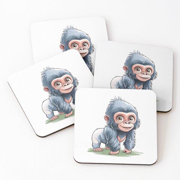 Item preview, Gorilin the Kawaii Baby Gorilla - Adorable Animal Art designed and sold by FusiTink.