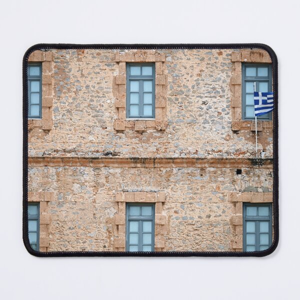 Item preview, An old stone building with a Greek flag, Syntagma Square, Nafplio designed and sold by goceris.
