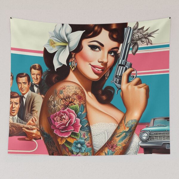 Item preview, Retro Action Girl designed and sold by PulpVintage.