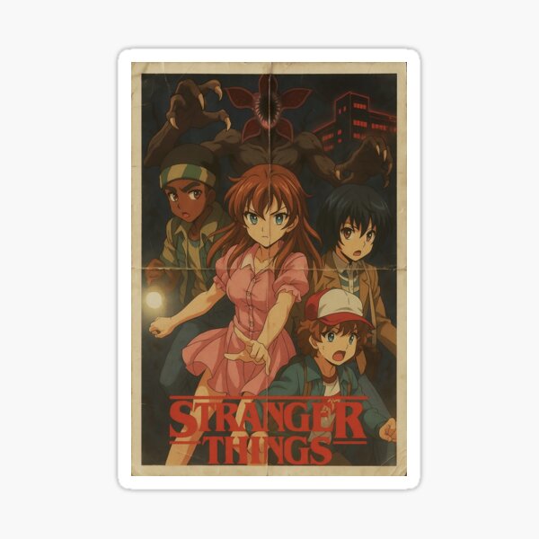 Artikel-Vorschau von Stranger Things Vintage Anime-Poster, designt und verkauft von wolfkin-design.