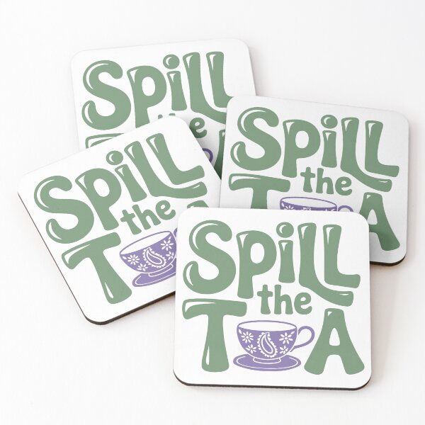 Item preview, Spill the Tea Funny Retro Quote designed and sold by theartfulaspie.