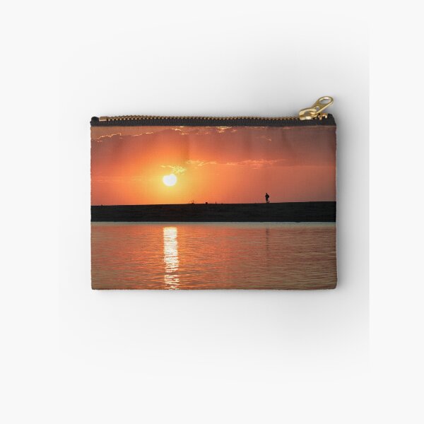 Item preview, Sunset Stroll – Tranquil Beach Silhouette with Golden Reflections designed and sold by Saltys-Shop.