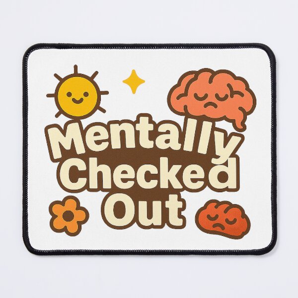 Item preview, Mentally Checked Out – Funny Relatable Mental Health Sticker designed and sold by MentalCrumble.