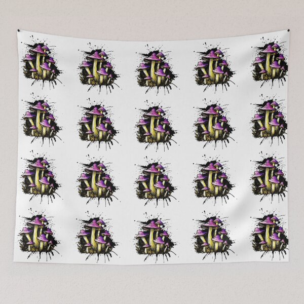 Item preview, Purple Mushrooms - Ink designed and sold by gracefullizard.