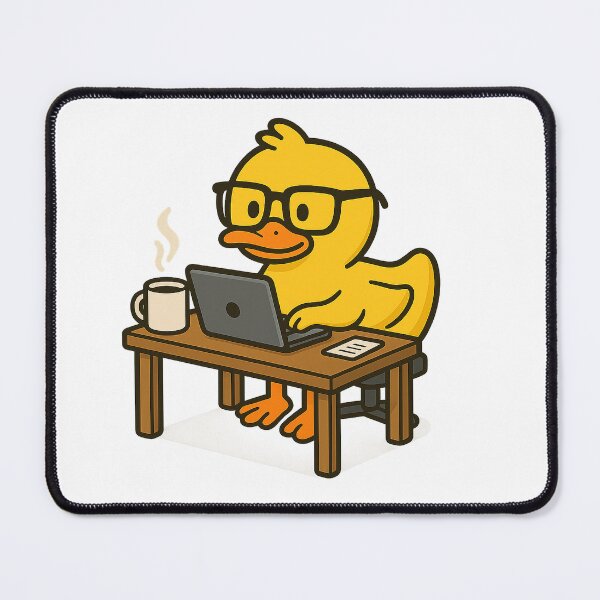 Item preview, Programmer Duck – Funny rubber duck design with a computer designed and sold by Patolabs.