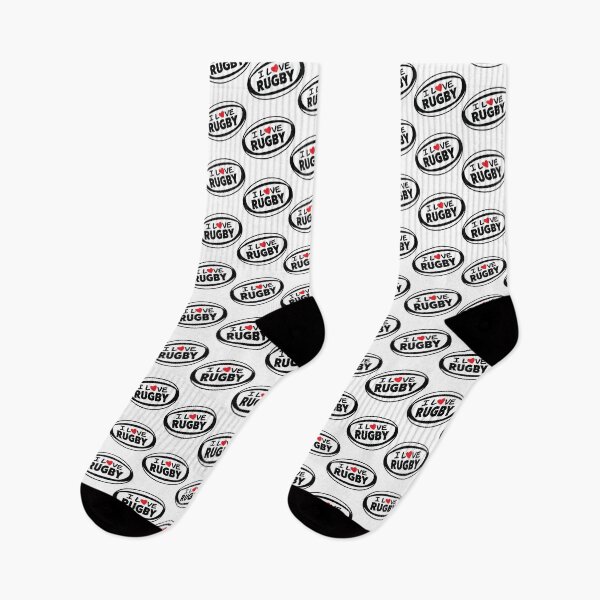 Item preview, I Love Rugby Football Black and White designed and sold by VintageStyle.