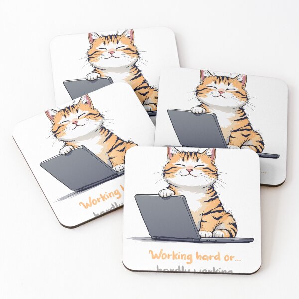 Item preview, Working Hard or Hardly Working Cat designed and sold by FiesterArt.
