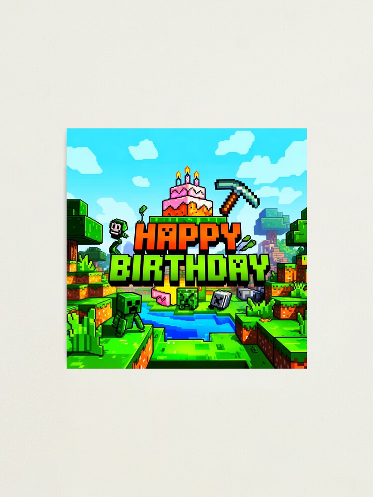Happy Birthday Gamer Kids Photographic Print