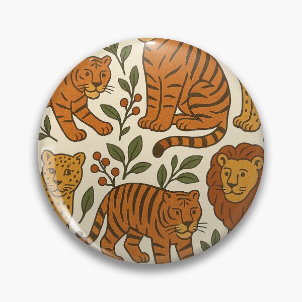Item preview, Jungle Cats Pattern with Lions, Tigers, and Leopards designed and sold by weirdfishes123.