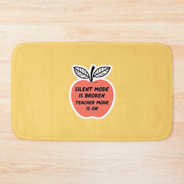Item preview, Silent Mode Is Broken - Teacher Mode Is On – Funny Coral Red Apple Illustration for Teachers, Classrooms, and Back to School Gifts designed and sold by Sunstone Print.