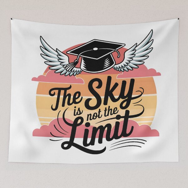Item preview, The Sky is Not the Limit - Winged Graduation Cap Design designed and sold by AnnDesignStudio.
