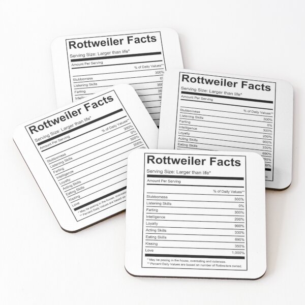 Item preview, Rottweiler Nutrition Facts designed and sold by 123ks.