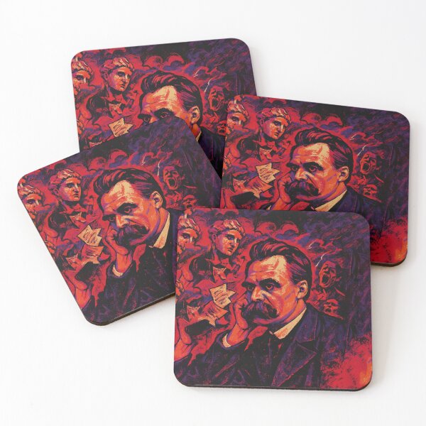 Item preview, Friedrich Nietzsche Abstract Pop Art Portrait – Chaos & Collapse Concept designed and sold by PrometheusStyle.