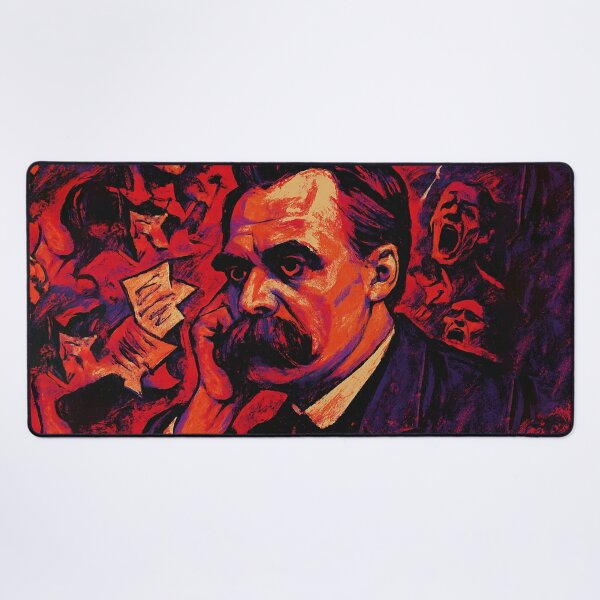 Item preview, Friedrich Nietzsche Abstract Pop Art Portrait – Chaos & Collapse Concept designed and sold by PrometheusStyle.