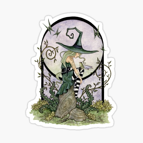 Green Witch Sticker
