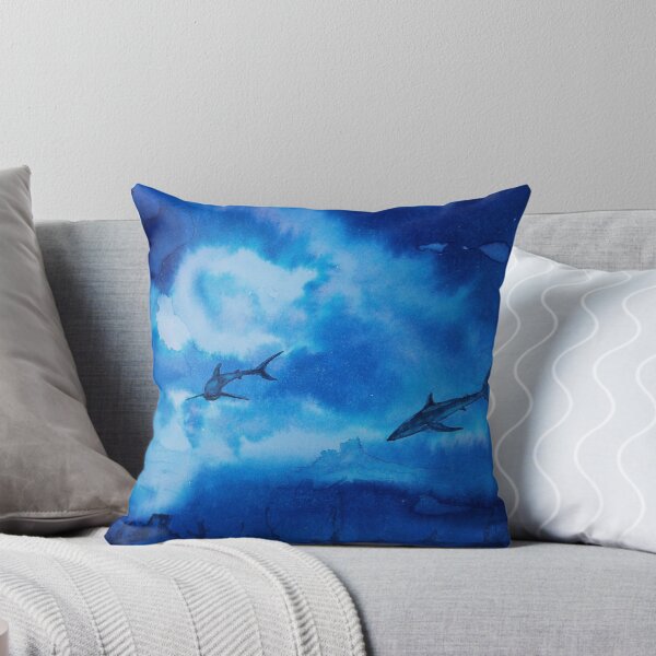 Item preview, Sharks in ink blue designed and sold by Kissart.