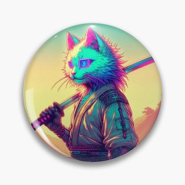 Item preview, Cyberpunk Cat Samurai Anime designed and sold by Nostalgia Busters.