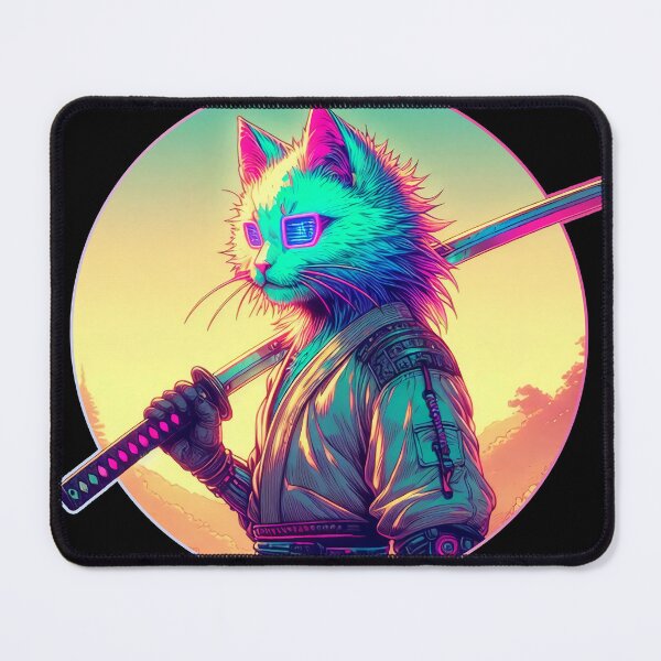 Item preview, Cyberpunk Cat Samurai Anime designed and sold by Nostalgia Busters.