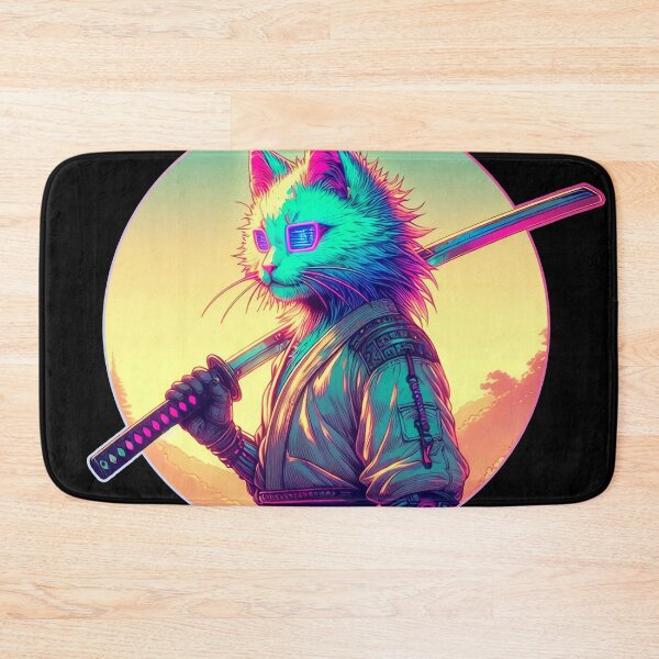 Item preview, Cyberpunk Cat Samurai Anime designed and sold by Nostalgia Busters.