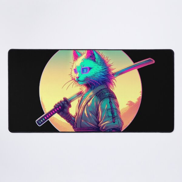 Item preview, Cyberpunk Cat Samurai Anime designed and sold by Nostalgia Busters.