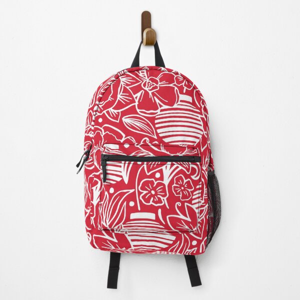 Item preview, Red floral and chinese lantern pattern. Asian blossom flowers designed and sold by Remioni.