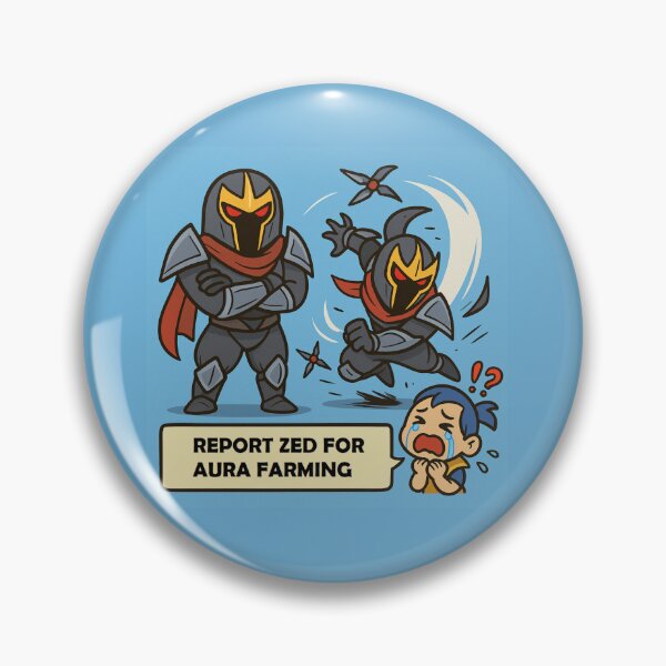 Item preview, Report Zed for Aura Farming – Funny LoL Meme | Chibi Comic Style designed and sold by PrintZillaShop.