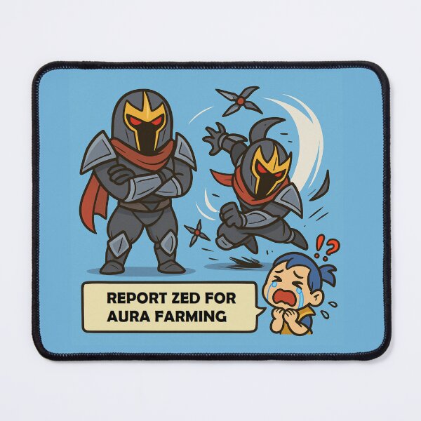 Item preview, Report Zed for Aura Farming – Funny LoL Meme | Chibi Comic Style designed and sold by PrintZillaShop.