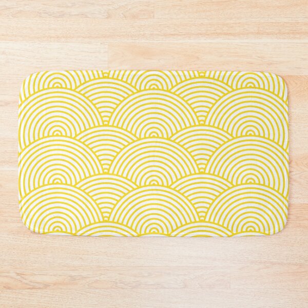 Item preview, Yellow chinese geometric pattern. Curve nautical asian ornament. Abstract circle lines designed and sold by Remioni.