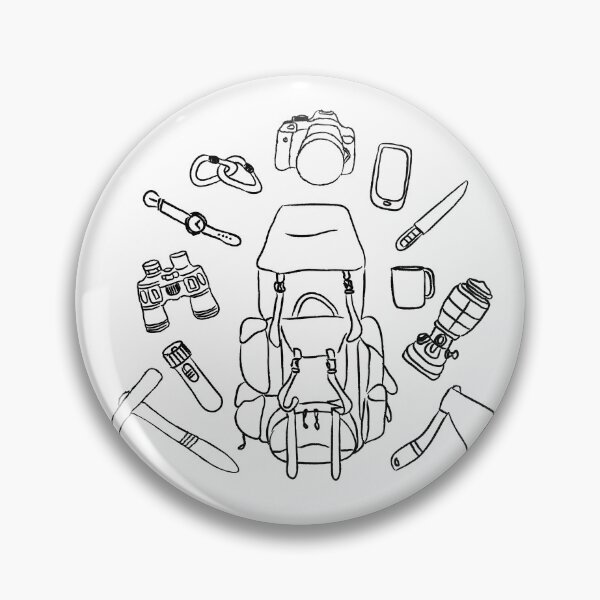 Item preview, Adventure Gear Line Art | Hiking Essentials designed and sold by Familyshmot.