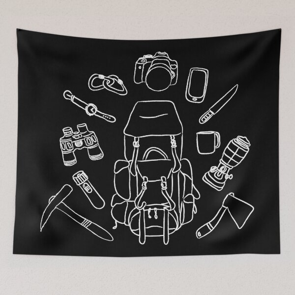 Item preview, Adventure Gear Line Art | Hiking Essentials designed and sold by Familyshmot.