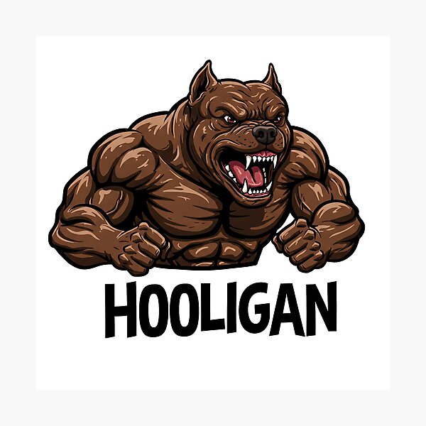 Item preview, Aggressive Hooligan Pitbull Mascot designed and sold by Drevorezkin.