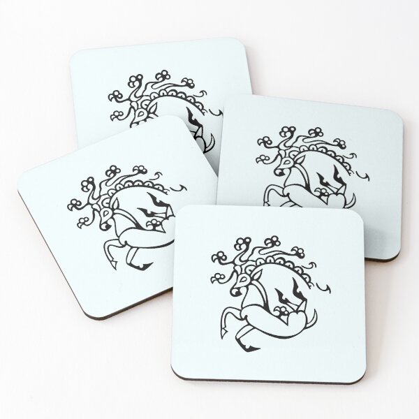 Item preview, Ukok Siberian Ice Maiden Tattoo - Deer Griffin Capricorn designed and sold by MargiKnights.