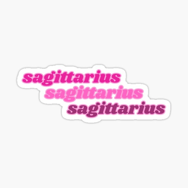 Item preview, sagittarius zodiac sign astrology sticker pink designed and sold by SpicyPisces Art Co.