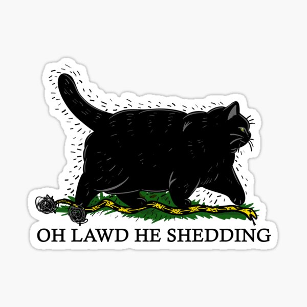 Item preview, Oh Lawd He Shedding Chonky Black Cat  designed and sold by KilkennyCat Art.